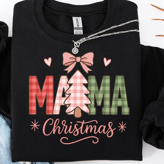 Vintage Christmas Mama Shirt, Festive Holiday Sweatshirt