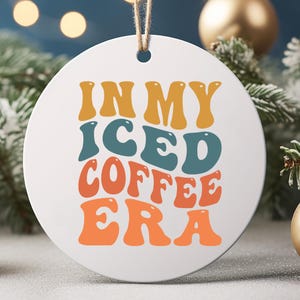 Regalo para amantes del café helado, adorno navideño, decoración para amantes del café, adorno navideño, regalo de amigo secreto, relleno de medias, adornos de metal,