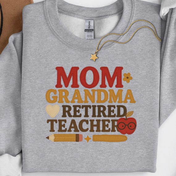 Faux Yarn Retired Teacher Shirt for Mom Grandma, Teacher Gift shirt, Retired Educator Shirt