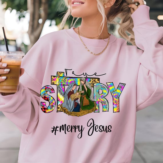 Jesus Christmas Story Sweatshirt, Christian Religious Gift,  Holiday Jesus shirt, Religious Xmas shirt