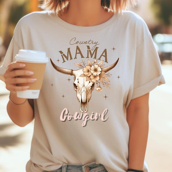 Country Mama Cowgirl Desert Style Tee, Gift for Country Mama T-Shirt,  Rodeo Western Shirt Country Mama Boho Tee