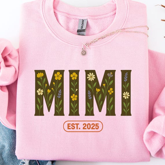 Wildflower Mimi Sweatshirt, New Grandma Gift, Est. 2025