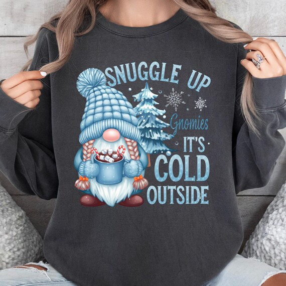 Snowman Gnome Sweatshirt, Winter Gnome Shirt, Cute Christmas Sweatshirt, Holiday Gift, Cozy Winter Top, Winter sweatshirt gift