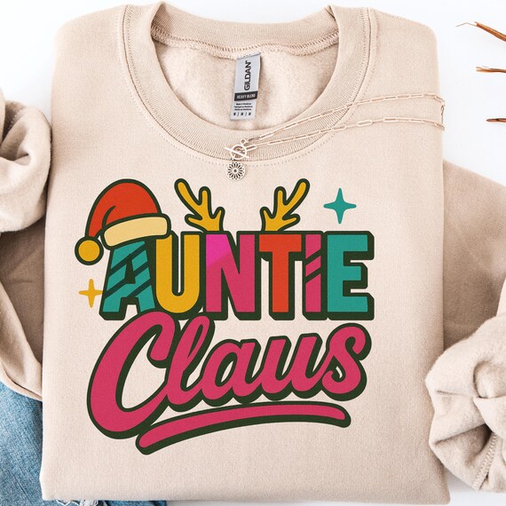 Auntie Claus Shirt, Festive Tee for Christmas Holiday Aunt Gift