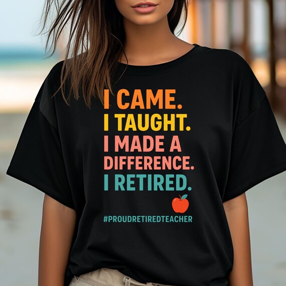 Retro retired teacher t shirt, vintage-inspired comfy tee for retirement party, perfect gift for retiring teachers