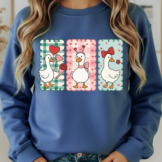Preppy Goose Lover Shirt for Valentine's Day Gift , Romantic Goose sweatshirt