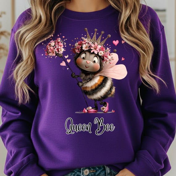 Floral Queen Bee Shirt for Nature Lovers, Cute Bee Tee Gift