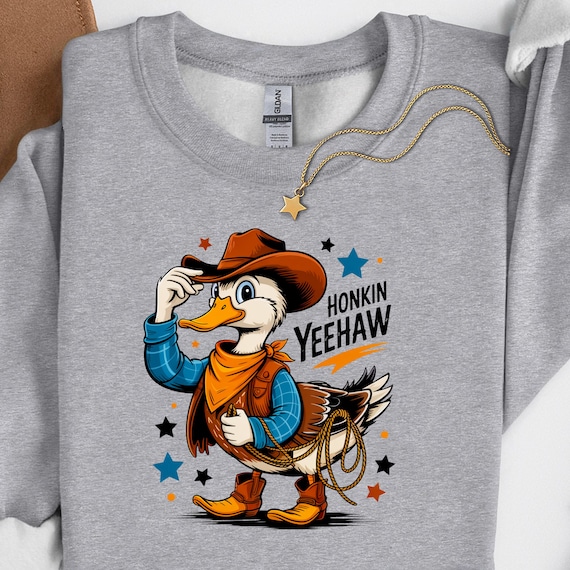 Cowboy Duck Shirt for Western Lovers, Honkin Yeehaw shirt, Gift for Country Fans