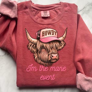 Funny Highland Cow Sweatshirt, Gift for Highland Cow Lover, Comfort Color Jumper, Cute Cow Pullover,Cozy Highland cow sweatshirt gift,