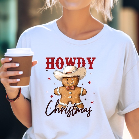 Cowboy Cookie Shirt, Gingerbread Tee Gift,Western Christmas Cookie, Retro Ginger Gift, Howdy Friend Gift, Shirt for Family, Tee for Children