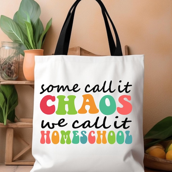 Stylish Homeschool Mom Tote: Durable Canvas Bag for Home Educators, Teachers & Book Lovers