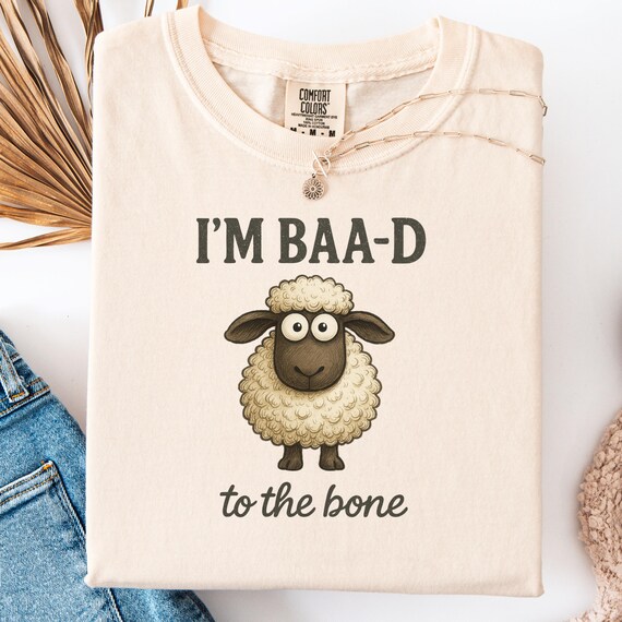Funny Sheep Shirt for Animal Lovers, I'm Baa-d Tee Gift for Sheep Fans, Cute Animal T-Shirt, Pun Lover Tee, Sheep Humor Shirt