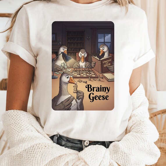 Brainy Geese T-Shirt: Funny Animal Lover Tee