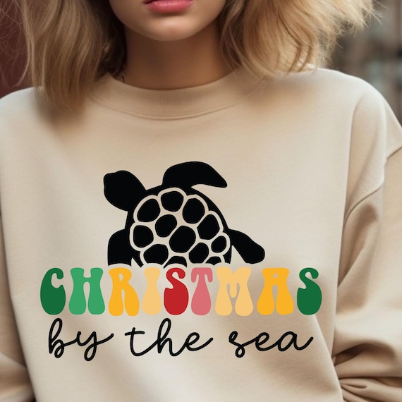 Xmas In July Shirt Sea Turtle Gift,Tropical Christmas Beach Christmas Tees, Santa Beach Shirt Funny Christmas Tee, Summer Christmas Tee