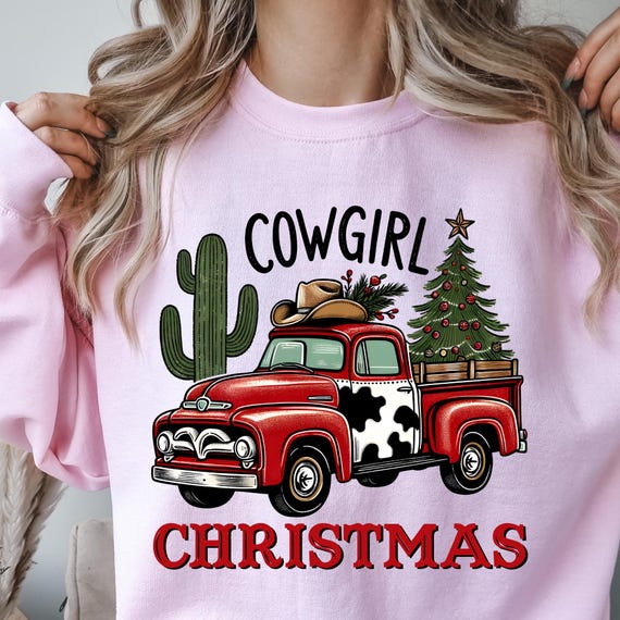 Christmas Cowgirl Western Sweatshirt,Western Christmas  Country Christmas, Christmas Sweatshirt Western Xmas shirt,Xmas  Western  Shirt