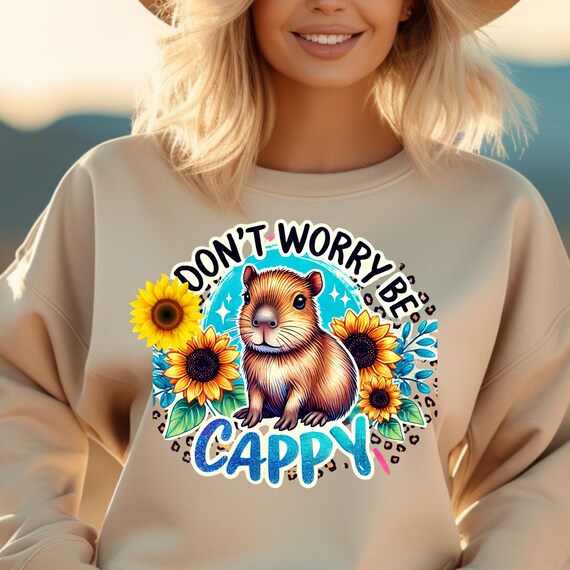 Capybara Sunflower Sweatshirt Cute & Chill Vibes with a Floral Twist , Gift for Capybara Lovers sweatshirt