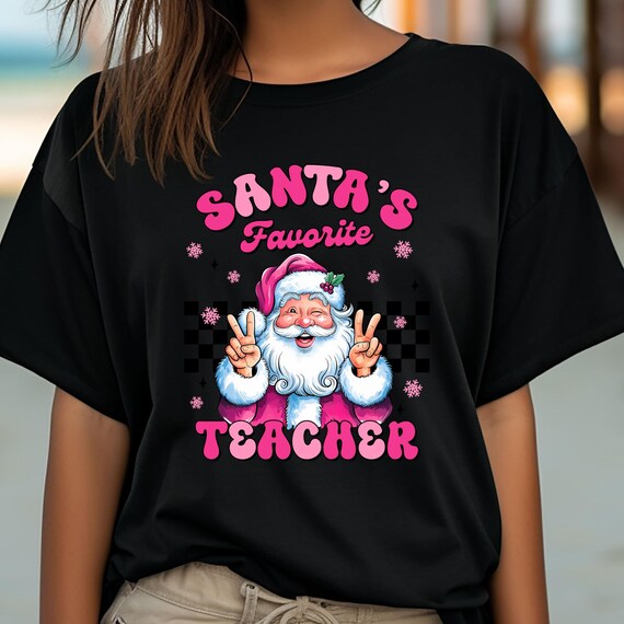 Gift For Teacher, Teacher Shirts, Merry Christmas Tee, Xmas Teacher Shirt, Merry Teacher Shirt, Christmas Gift, Santa Teacher Gift,