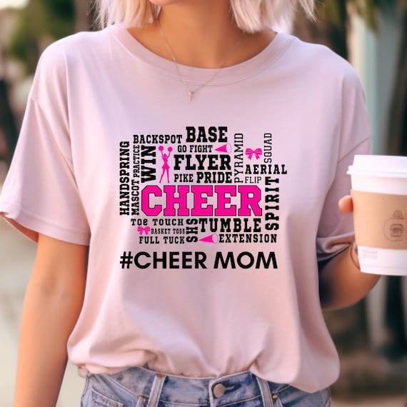 Pink Cheer Mom tee, Cheerleader Shirt, Football Mom Shirt, School Spirit shirt , Game Day Shirt, Cheer Mom Shirt , Custom Cheer Shirt,