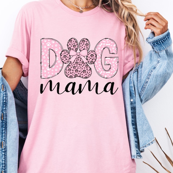 Dog Mama Shirt, Cute Paw Print Tee for Dog Lovers, Pet Parent Gift