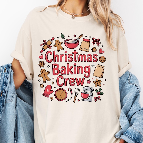 Christmas Baking Shirt, Festive Tee for Holiday Bakers, Baking Team Gift