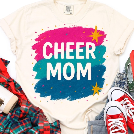 Cheer Mom comfort color Shirt, Mom Cheerleading Gift, Proud Cheer Mom T-Shirt
