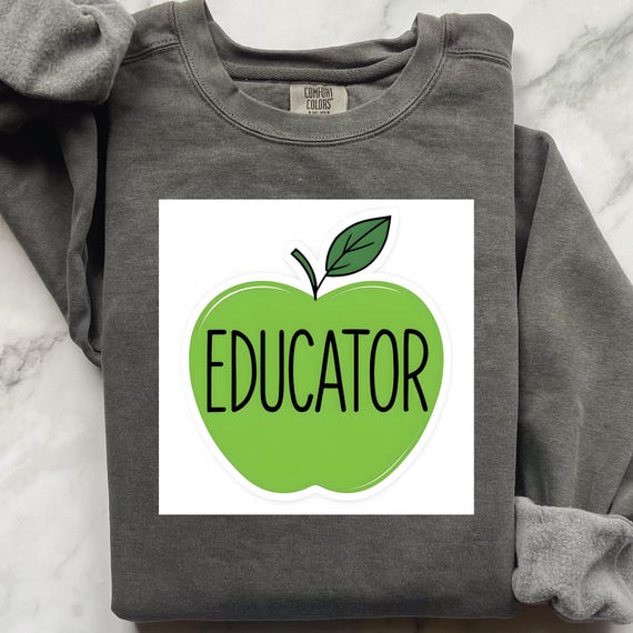 Educator Apple Sweatshirt Teacher Gift, School Staff Sweater, Educational Comfort Color Jumper, Unique Teacher Appreciation Pullover