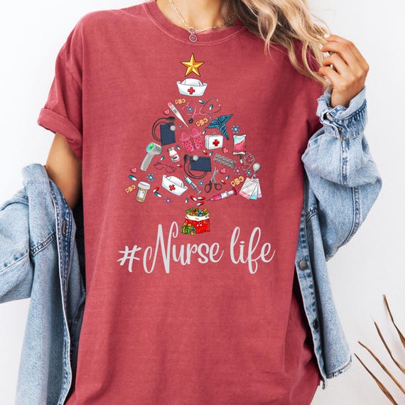 Festive Nurse Shirt for RNs and Nursing Graduates Ideal Holiday Gift