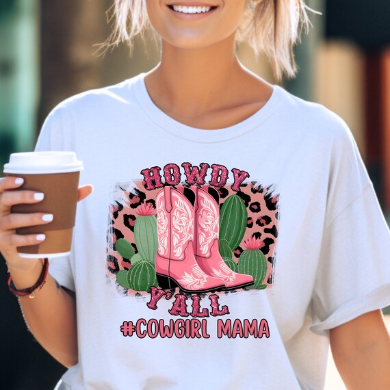 Howdy Leopard Cowgirl Mom Tee, Shirt Gift for Cowgirl, Leopard Print Tee, Cowgirl Mom Shirt, Cowgirl Mom gift