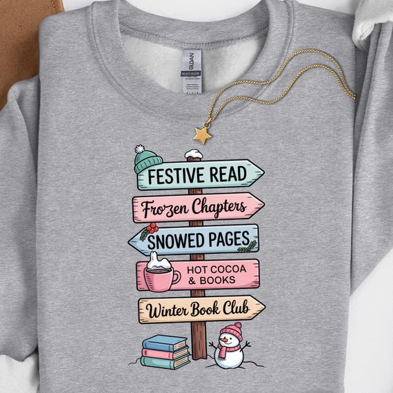 Winter Book Club Shirt, Cozy Reading, Hot Cocoa