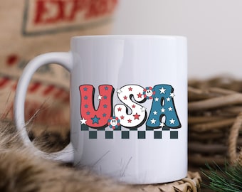 Patriotic USA Coffee Mug: American Flag Gift