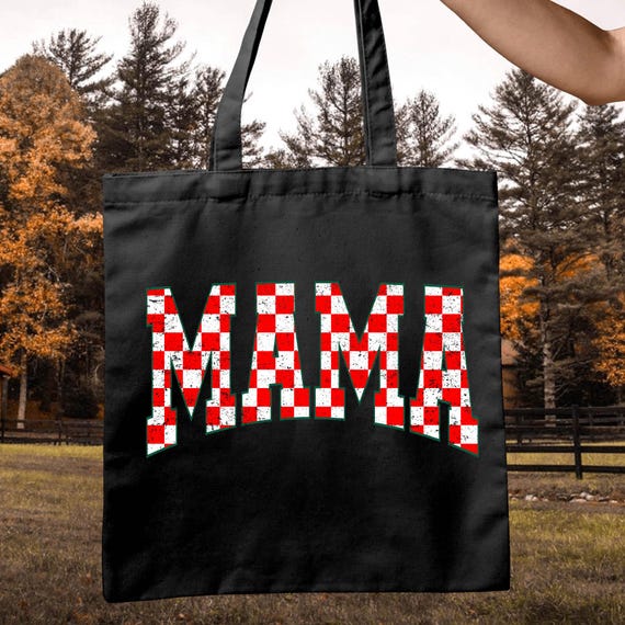 Mama Retro Tote Bag Retro Mom Gift , Retro Mom Tote Bag Gift For Her, Gift For New Mom Baby Shower Gift, Mama Tote Bag Checkerd Mama Tote