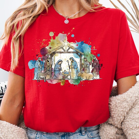 Nativity Scene Shirt for Christmas, Religious Tee, Gift for Christians