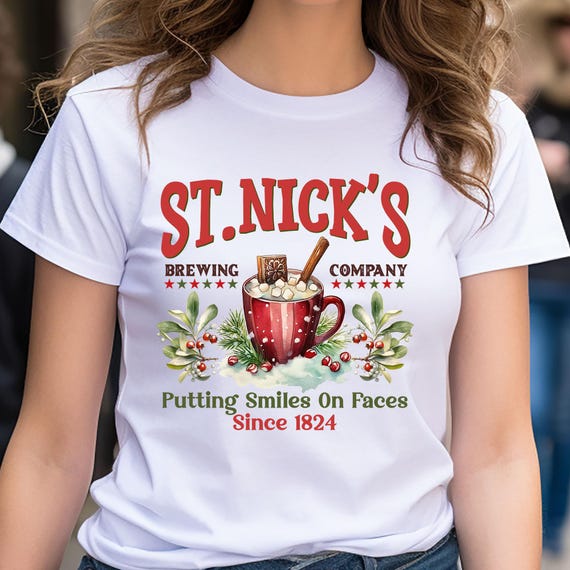 St Nick Xmas T-Shirt Christmas TShirt,Funny Christmas Tee For Her Gift,Merry Christmas Tee Christmas shirt,Gift For Her Cute Christmas Shirt