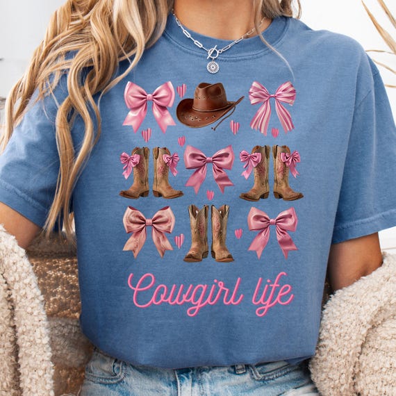 Cowgirl Collage Comfort Color T-shirt, Gift for Cowgirl Lover Tee,  Garment-Dyed Top Western Theme Clothing, Southwest Apparel