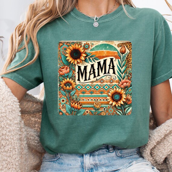 Desert Tone Mama Sunflower Comfort Color T-Shirt ,Gift for Desert Lover Moms tshirt, Earthy & Bright for Stylish Mamas