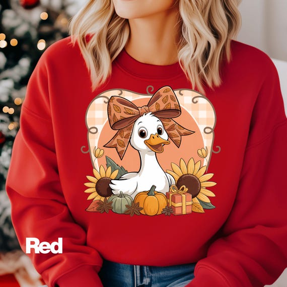 Coquette Goose Sweatshirt for Fall Lovers: Sunflower goose gift Shirt