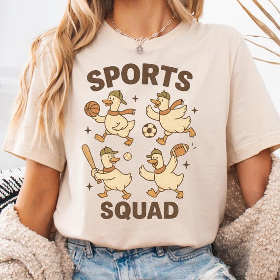Duck Sports Shirt, Funny Tee for Animal Lovers, Sports Goose Squad Gift