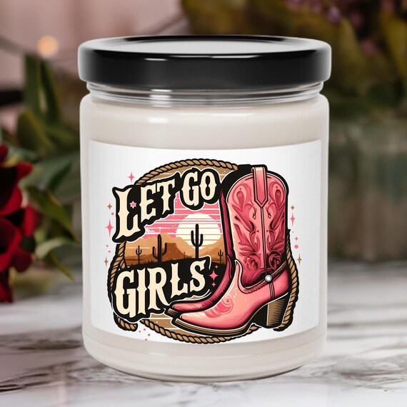 Cowgirl Candle, Pink Boot Candle,Christmas Gift,  Rodeo Candle, Holiday Candle Soy Candle,