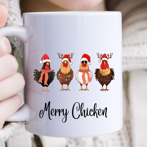 Christmas Chicken Chicken Coffee Mug, Chicken Mom Mug Chicken Lover Gift,  Chicken Coffee Cup,  Funny Chicken Mug Gift For Chicken Mom