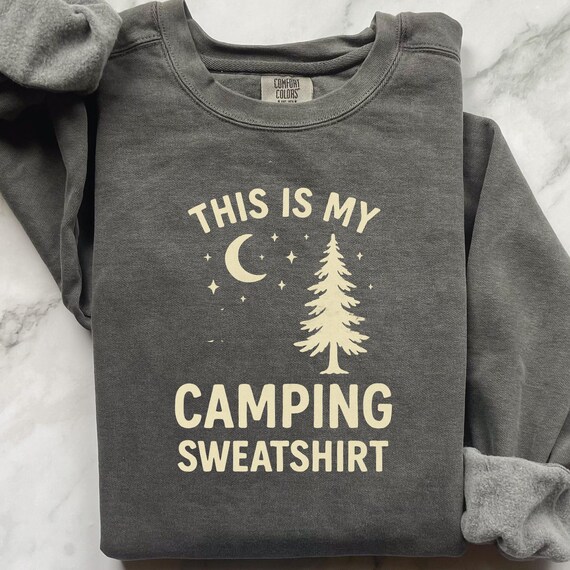 Minimalist Camping Sweatshirt, Cozy Outdoor Sweatshirt for Camping Lovers, Perfect Gift for Camping Groups