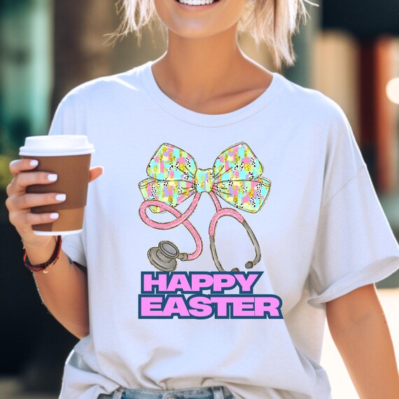 Nurse Easter Coquette Bow T shirt , Easter Nurse Gift  Healthcare Worker Present,Rn Easter T shirt gift for Nurse