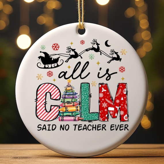 Metal Ornaments, Teacher Christmas Ornament Gift - Holiday Decor, Christmas Tree Decoration, Year-Round Classroom Gift, Gift for Teacher