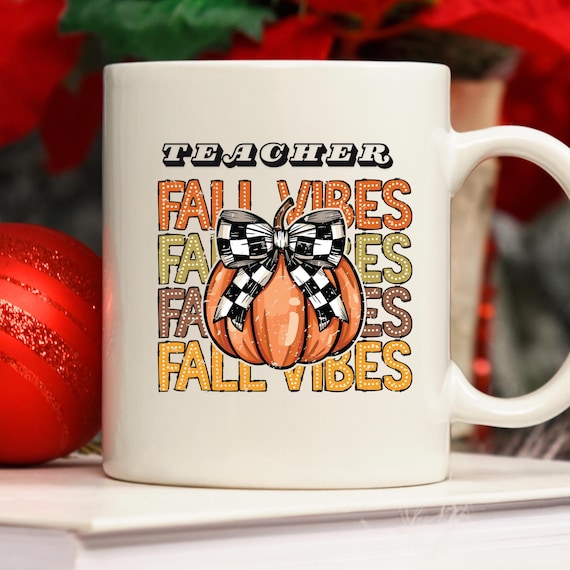 Fall Teacher Mug Pumpkin Teacher Mug, Gifts For Teachers Thanksgiving Mug,Teacher Fall Gift Teach Pumpkins Mug,Cute Teacher Mug Fall Teacher