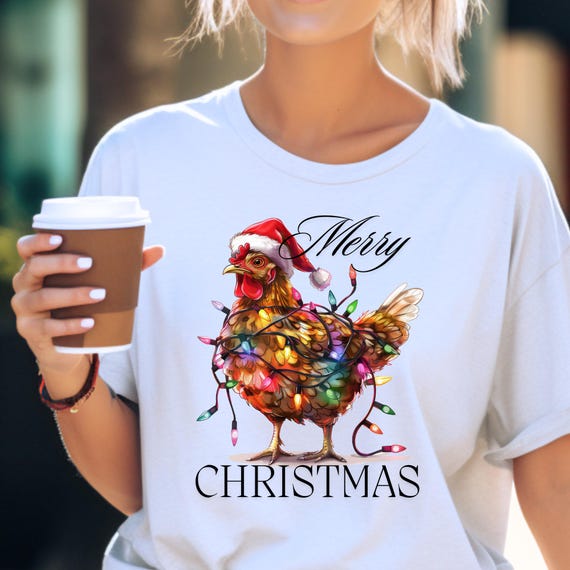 Christmas Chicken , Christmas Rooster , Chicken Lovers Gift , Christmas tshirt, Funny Chicken Shirt , Farm Christmas Shirt , Farm  Shirt