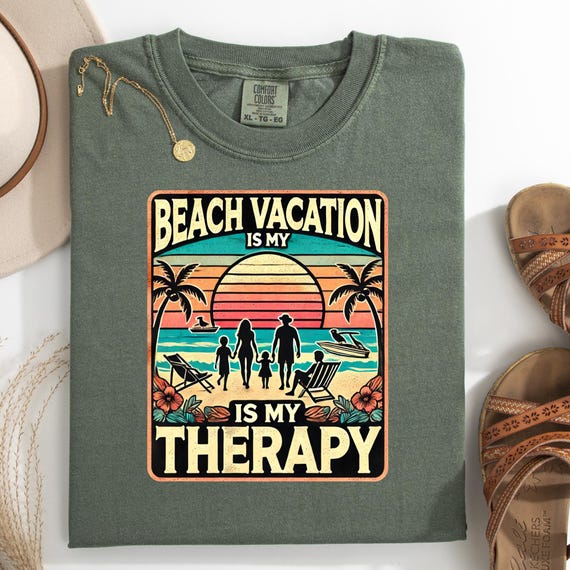Retro Beach Vacation T-shirt Comfort Color Group Tee, Gift Beach Vacay Shirt Unisex Garment-Dyed Tee