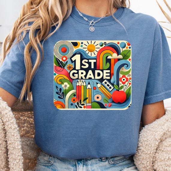 1st Grade Teacher Matisse Style T-Shirt, Teacher Appreciation Gift Comfort Color Tee, School Teacher Shirt Artist Inspired Top Educator gift