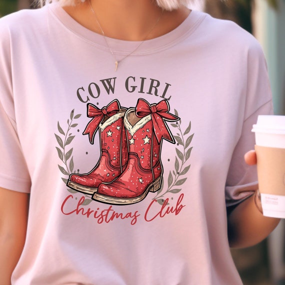 Christmas Cowgirl Tee, Cowgirl christmas shirt, Western Christmas gift, Retro Xmas Tee, Christmas Club Shirt, Christmas Shirt Gift,Xmas Tee,