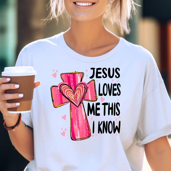 Girly Religious Jesus Tee, Pink Religious Shirt, Christian Gift Top, Jesus Lover Tshirt, Religious Clothing