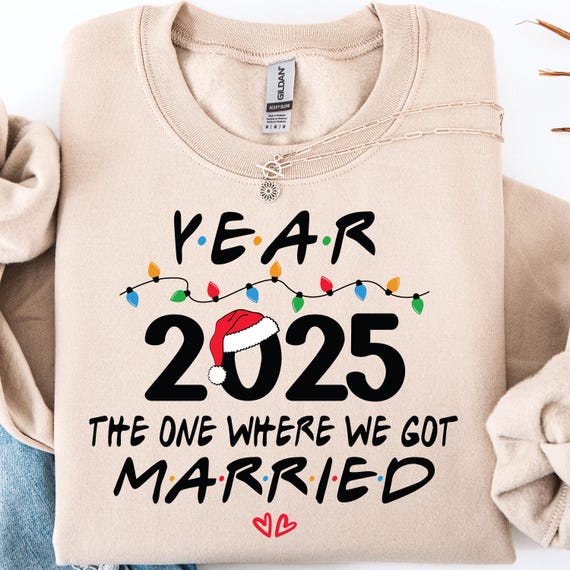 Christmas Wedding Shirt for Newlyweds, 2025 Marriage sweatshirt Gift for Couples