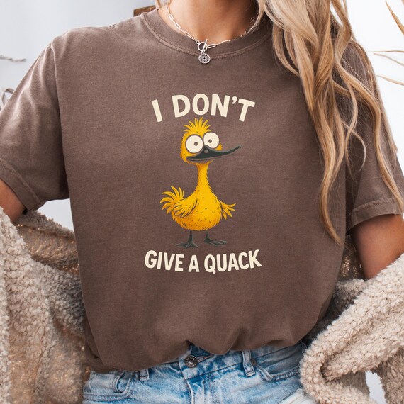 Funny Duck Shirt, Quirky Bird Tee for Animal Lovers, Cute Duck T-Shirt, Gift for Humor Enthusiasts, I Don't Give a Quack Tee, Shirt Gift